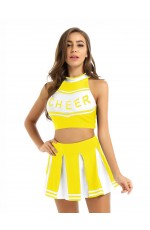 Yellow Cheerleader School Girl Uniform Costume
