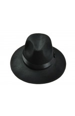 Gangster Hat Black Velour 20s Costume Accessories