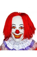 Halloween Scary Evil 3/4 Latex Foam Clown Mask with Hair collar