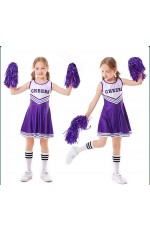 Purple Kids Cheerleader Costume With Pompoms Socks