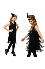 20s Girls Gatsby Fancy Dress Flapper black lp1187black