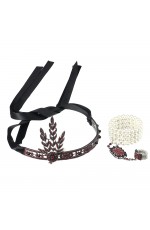 Red 1920s flapper costume headpiece bracelet ring set