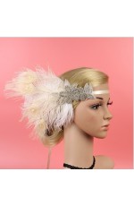 20s White Feather The Great Gatsby Flapper Headpiece