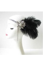 Vintage Black Great Gatsby Flapper Headpiece
