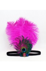 20s Pink Feather Great Gatsby Flapper Headpiece
