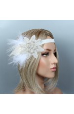 1920s Gangster Feather The Great Gatsby Flapper Headpiece