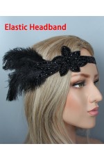 1920s Headband Feather Great Gatsby Flapper Headpiece