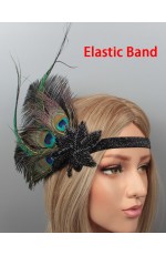 1920s Peacock Feather Vintage Bridal Great Gatsby Flapper Headpiece