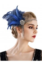 Ladies Blue 20s Art Deco Flapper Headband lx0288-4