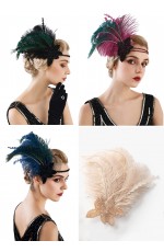 1920s Feather Gatsby Flapper Headband