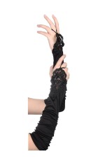 Black Gloves Over Elbow Length 70s 80s 1920s Women's Lace Party Dance Costume  