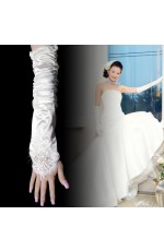 White Gloves Over Elbow Length Wedding Costume Accessories