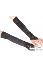 Ladies Black Gloves Over Elbow Length 70s 80s 1920s