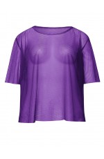 Purple Neon Fishnet Vest Top T-Shirt 1980s Costume
