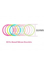 10pcs colorful round silicone bracelets lx3019