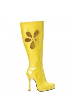 Yellow Go Go Knee High Boots Women