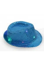 Adults Aqua LED Light Up Flashing Sequin Costume Hat