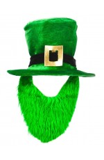 St Patricks Day Plush Leprechaun Hat with Beard