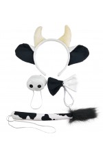 Kids Cows Headband Bow Tail Set 