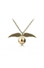 Quidditch Golden Snitch Gold Pocket Necklace Harry Potter Deathly Hallows 