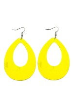 Yellow Teardrop Earrings Neon 80s Retro Rock Star