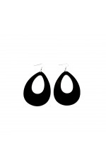 Black Teardrop Earrings Neon 80s Retro Rock Star Jewellery