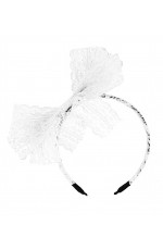 white 80s lace headband