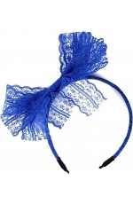 80s Party Lace Headband Blue tt1048-14