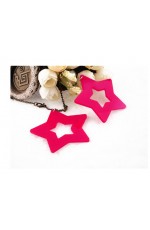 Pink Star 80s Rock Star Earrings