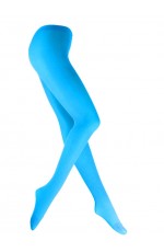 Lake Blue 80s 70s Disco Opaque Womens Pantyhose Stockings Hosiery Tights