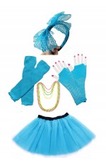 Lake blue Coobey Ladies 80s Tutu Skirt and Accessory Set