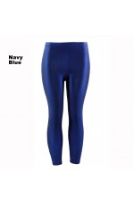 Navy Blue 80s Shiny Neon Costume Leggings Stretch Metallic Pants