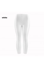 White 80s Shiny Neon Costume Leggings Stretch Metallic Pants