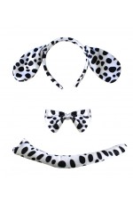 Dalmatians Dog Animal Costume Headband Bow Tie Tails Set Kids