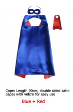 Blue Double sided Cape & Mask Costume set