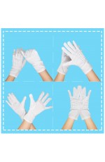 Short White Gloves tt1183