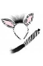 Zebra Headband Tail Set 