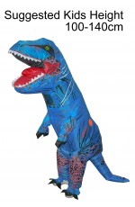Kids Blue T-REX Inflatable Costume