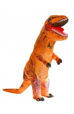 Kids Orange T-REX Inflatable Costume