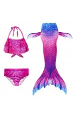Girls Mermaid Costume Tail Monofin Swimsuit Bikini Set