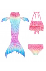 Girls Mermaid Costume Tail Swimsuit Princess Bikini Set