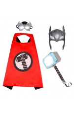 Thor Cape Lights up + Sound Hammer Mask Set 