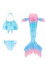 Girls Mermaid Tail Swimsuit Bikini Set