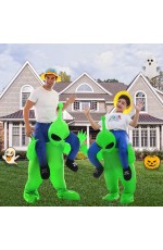 Kids Adult Green Alien Ride on Inflatable Costume 