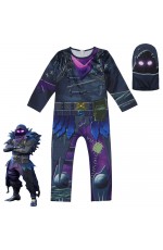 Kid Halloween Fortnite Costume Raven Cosplay Jumpsuit