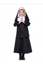 Kid Girl Nun Outfit Costume Halloween Party Fancy Dress Sister Act Holy Outfit