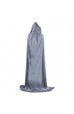 Grey Kids Hooded Velvet Cloak Cape Wizard Costume