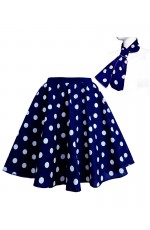 Navy With white dot 1950's Rock n Roll Dot Style skirt tt3098-8