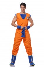 Adult Dragon Ball Son Goku Costume + Wig