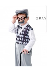 Kids Old man Costume 100 days of school Grey